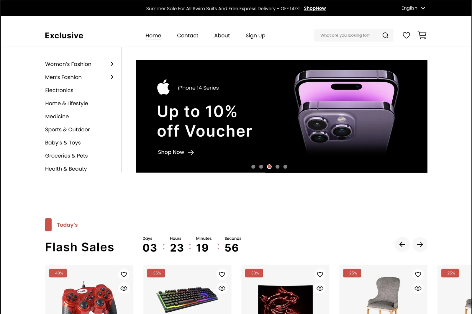 Point of sale storefront interface