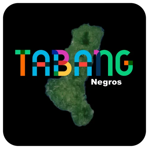 Tabang Negros logo over a satellite view of Negros Island